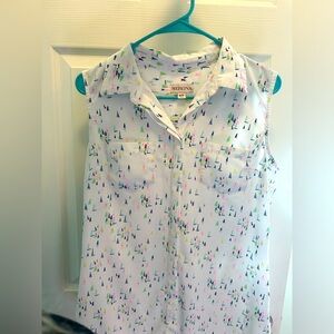 Sail Boat Button Down Blouse